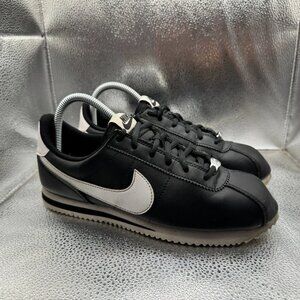 Size 7Y Nike Cortez Basic Low Kids Black Lace-Up Athletic Sneakers 904764-001